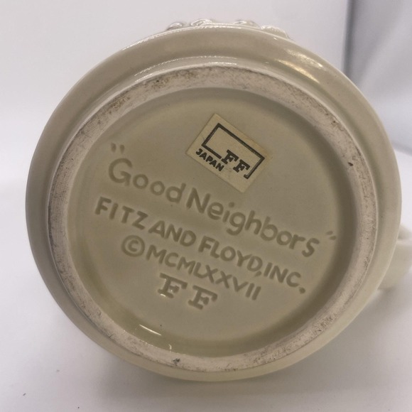 2 Fitz & Floyd Good Neighbors Mugs Coffee Tea Rare VTG Collectible Fun Unique - Picture 9 of 9